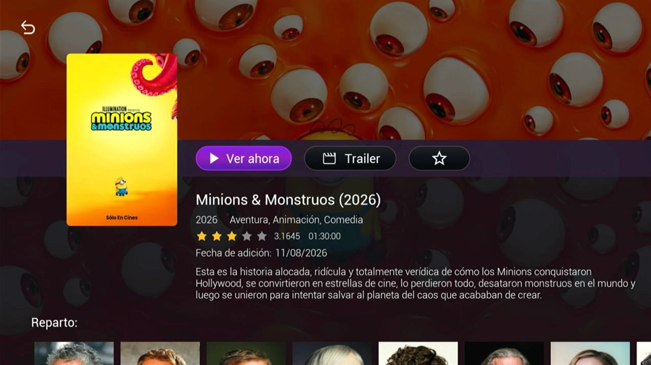 Ficha de película en la app GLASS