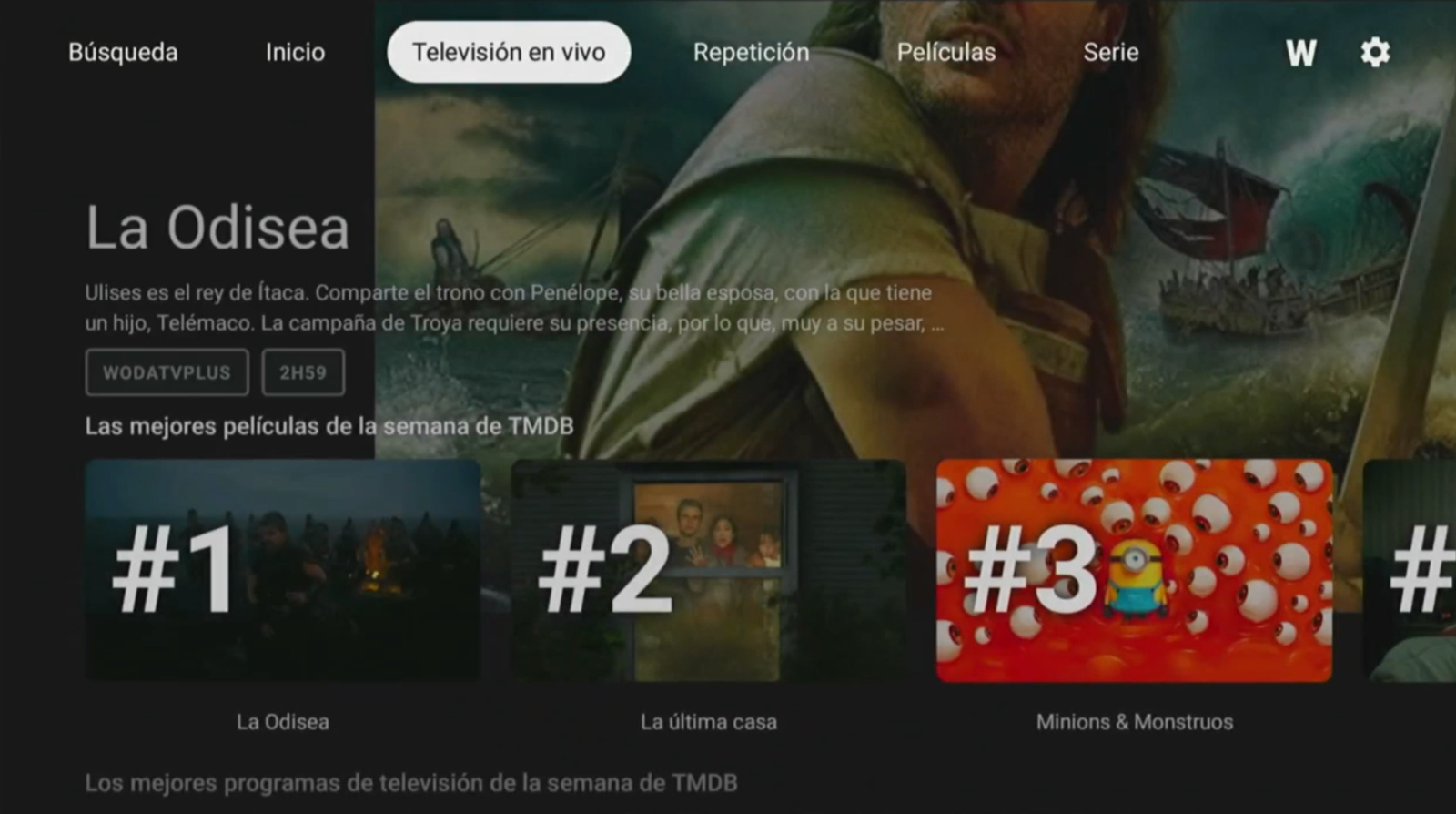 Pantalla de inicio