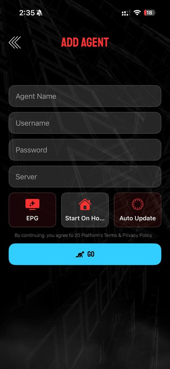 Pantalla de la aplicación en un dispositivo Apple