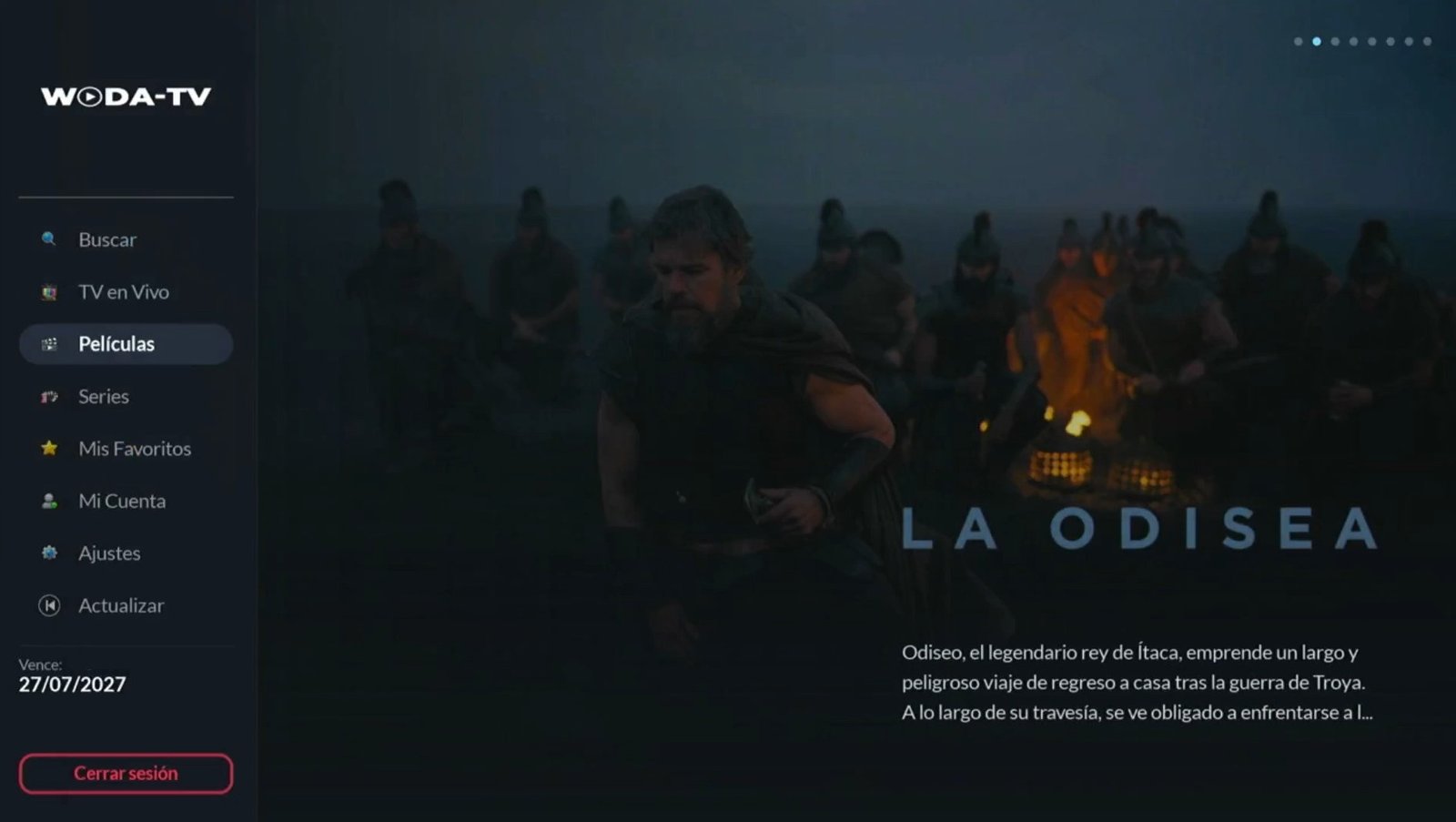 Pantalla de inicio