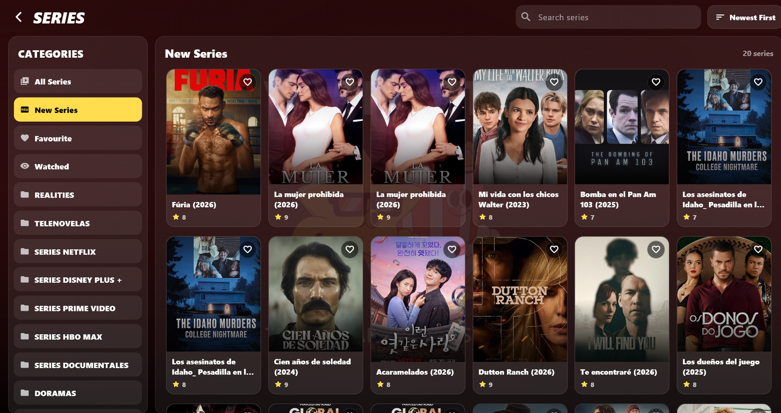 Catálogo de series